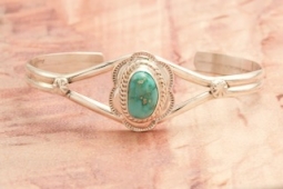 Genuine Sonoran Turquoise Sterling Silver Bracelet